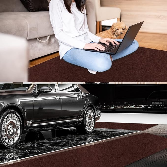 2' x 33' Runner Rugs with Rubber Backing, Indoor Outdoor Utility Carpet Runner Rugs, Chocolate Brown, Can Be Used as Aisle for The RV and Boat, Laundry Room and Balcony