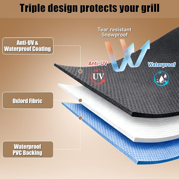 Cover for Pit Boss 10697 & PB150PPG Table Top Wood Grill, Pellet Smoker Cover for PB Portable 150/pb200p Pellet Grill,Protective 600D Heavy Duty Waterproof Cover for Pit Boss 75275