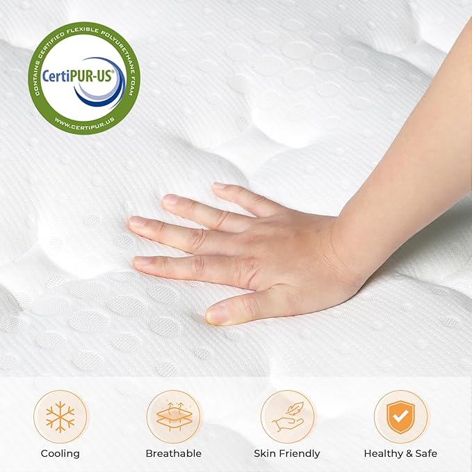 Vesgantti Queen Mattress, 12 Inch Memory Foam Hybrid Mattress in a Box with Individual Pocket Spring, Queen Size Mattresses for Pressure Relief, Motion Isolation, Medium Firm Support