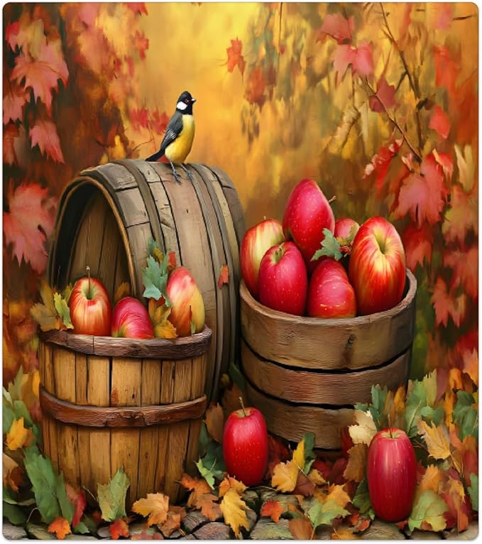 Autumn Bird Apple Maple Dishwasher Magnet Cover for The Front Magnetic Dishwasher Door Covers Dish Washer Sticker Wrap Home Decorative Appliances Panel Decal Kitchen Decor 23" x 26" (Magnetic)