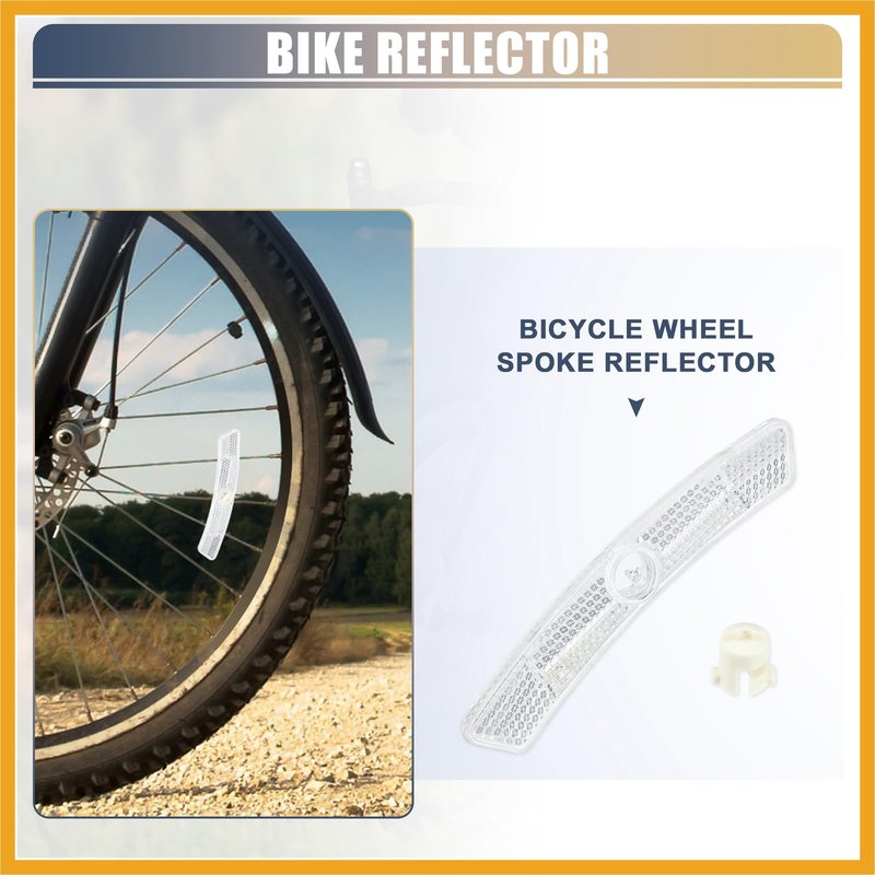 Partuto Bike Reflectors 5"x0.79"x0.47" Bike Warning Reflector White 1 Pair Replacement