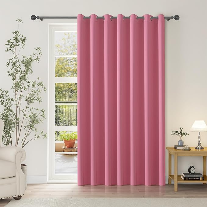 ChrisDowa Room Divider Curtain 96 Inches Long, Wide Blackout Sliding Door