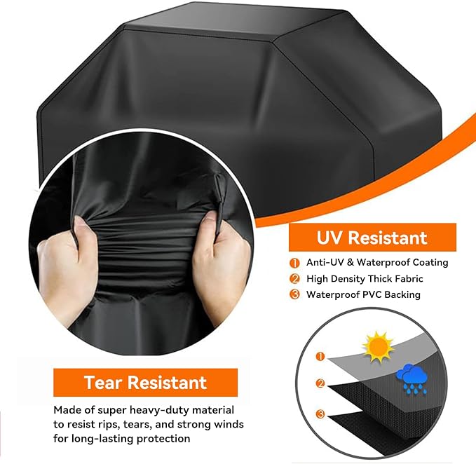 57 Inch Grill Cover for Outdoor Grill, Heavy Duty Waterproof BBQ Cover, Fade Resistant & Tear Resistant Gas Grill Cover