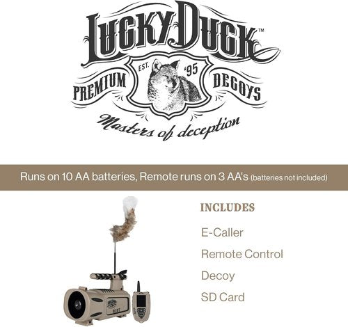Lucky Duck Riot Electronic Predator Call with Remote and Decoy
