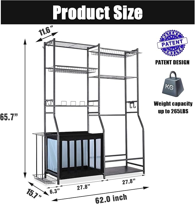 Mythinglogic Golf Storage Garage Organizer,Garden Tool Organizer for Garage
