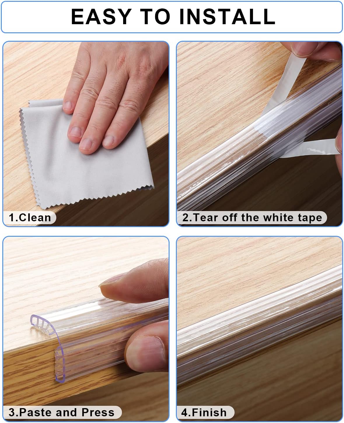 HOMREALM Baby Proofing,6.6ft(2M),Silicone Soft Corner Protectors with Pre-Taped Strong Adhesive, Edge Protectors for Sharp Corners of Cabinets, Tables