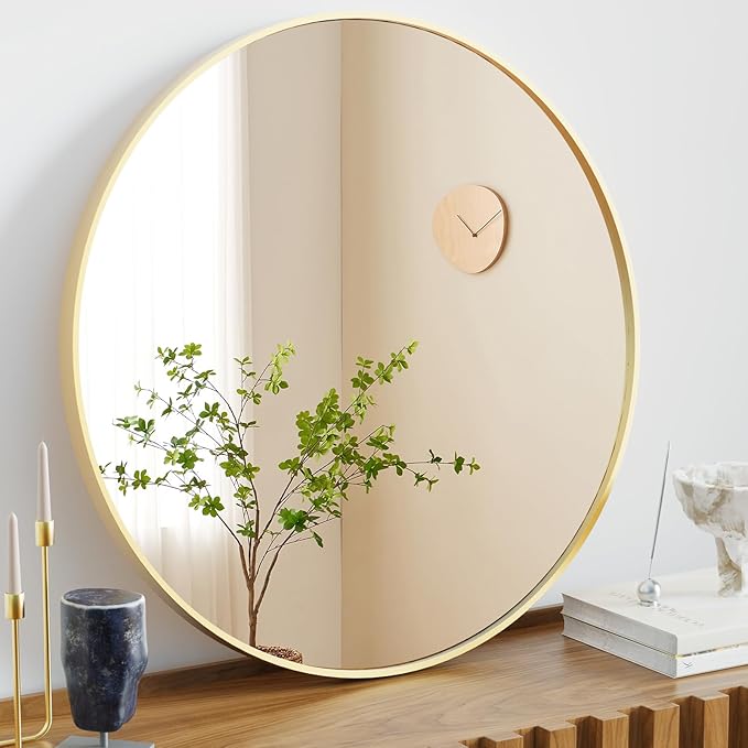 Sweetcrispy 28 Inch Round Wall Mirror