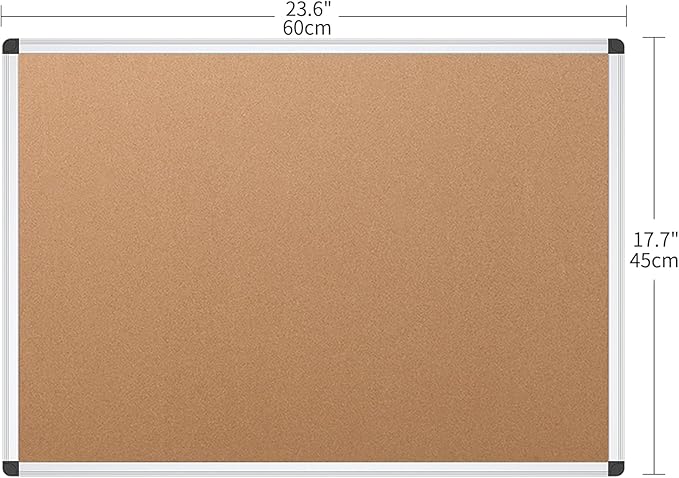 VIZ-PRO Cork Notice Board, 24 X 18 Inches, 3 Pack