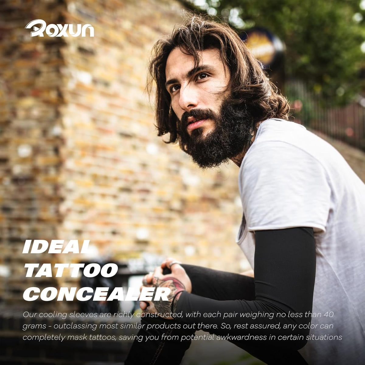 ROXUN Arm Sleeves - Cooling UV Sun Protection & Compression for Men and Women