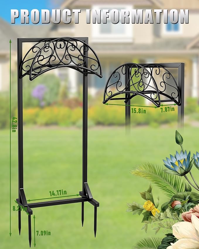 Heavy Duty Garden Hose Holder Freestanding, Metal Water Hose Holders for Outside with 4 Spikes, Rustproof Outdoor Hose Stand Holds 150FT, Free Standing Hose Storage Hanger for Yard Lawn