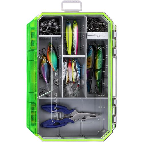 Ghosthor Fishing Tackle Box, Waterproof 3600 and 3700 Tackle Trays, Plastic Tackle Box Organizer with Removable Dividers, Storage Lure Box and Terminal Tackle Storage
