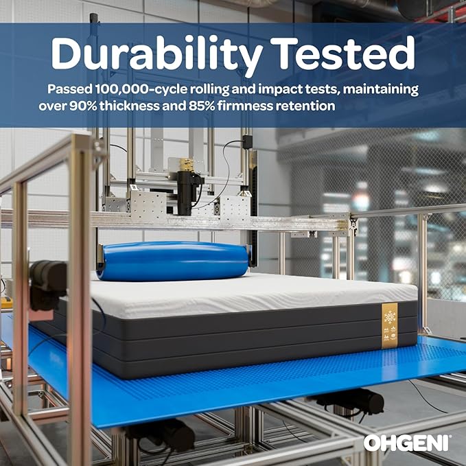 OhGeni 10 Inch Full Size Mattress, Cooling Gel Memory Foam Bed Mattresses in a Box, Cool Touch Surface, Ergonomic Support & Pressure Relief, Medium Feel, CertiPUR-US Certified Foam, Designed in USA