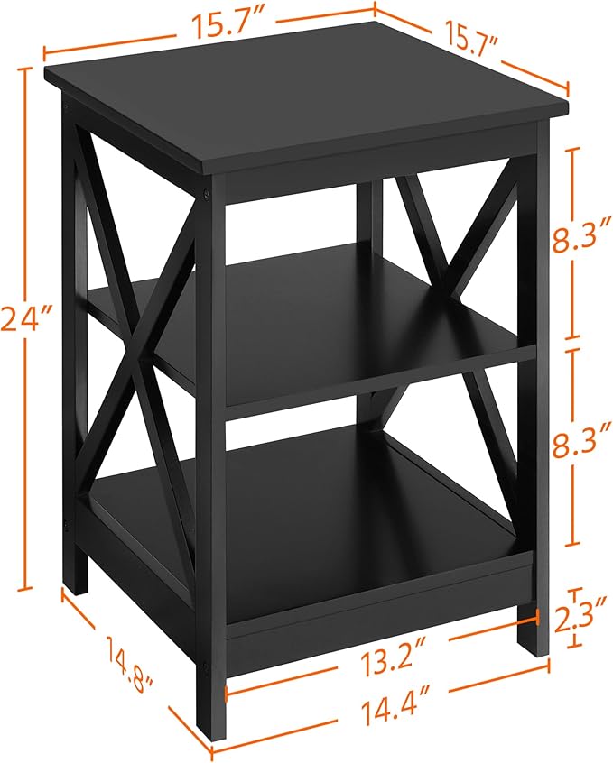 Yaheetech Modern Living Room 3 Pieces Table Sets, Lift Top Coffee Table and End Table Sets for Home and Office, Easy Assembly Accent Furniture with Hidden Compartment and Open Storage Shelf, Black