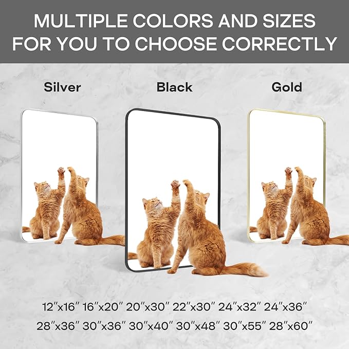 Gold Metal Framed Bathroom Mirror