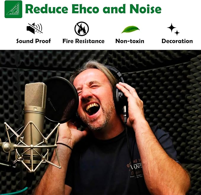 12 Pack 1.5"X12"X12" Acoustic Foam, Sound Proof Egg Crate Foam, Upgraded