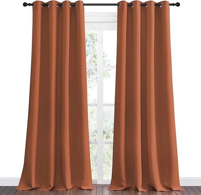 NICETOWN Burnt Orange Blackout Curtains
