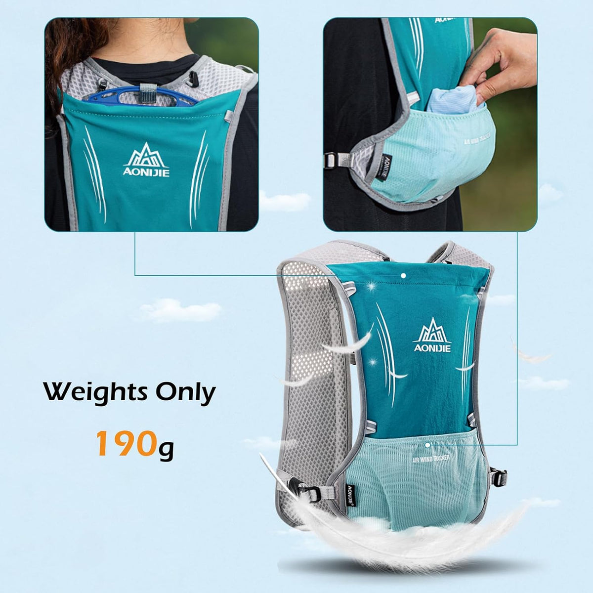 TRIWONDER Hydration Vest - Lightweight 5.5L Trail Bag for Marathon, Hiking & Running - Unisex
