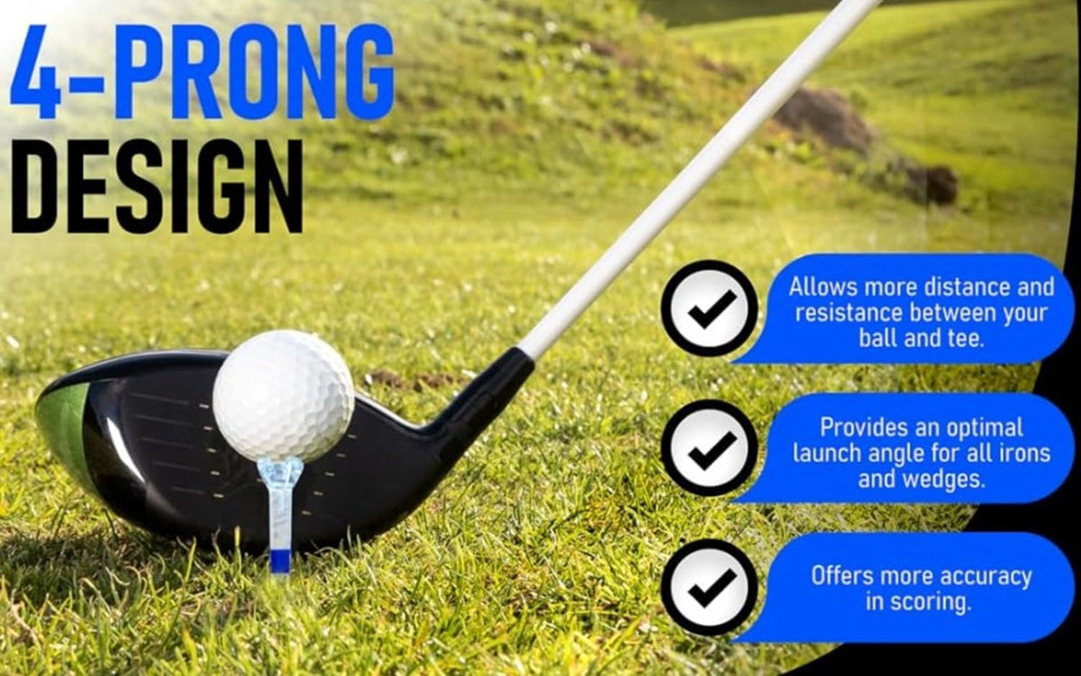 Zario Golf Tees - Durable 3 1/4 Inch Combo with 1 1/2 Inch Par 3 Tees - Unbreakable Design, Multiple Colors
