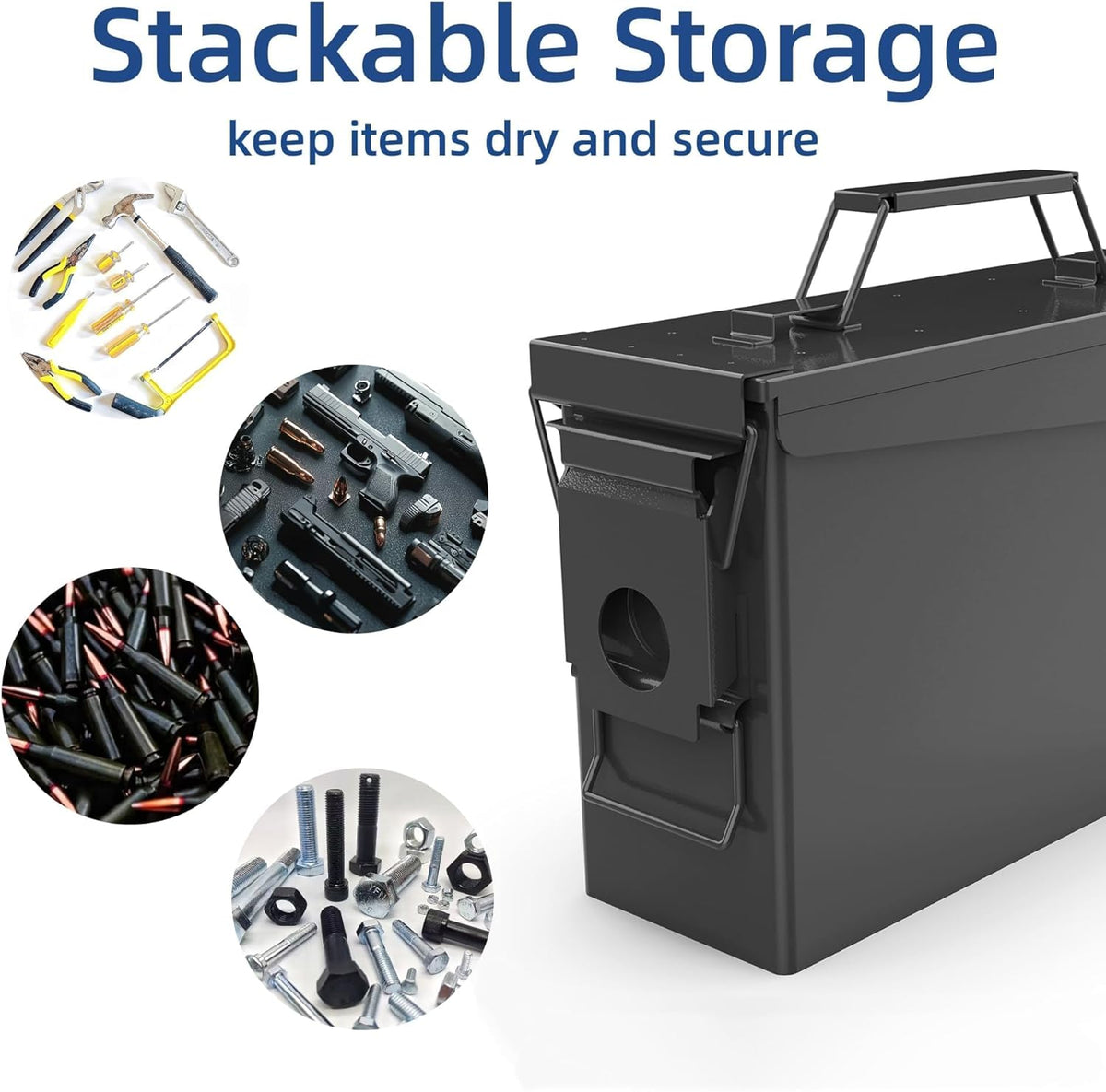 PATRON Metal Ammo Can - Waterproof Storage Box for 30 & 50 Caliber Rifle Ammunition | Black or Green