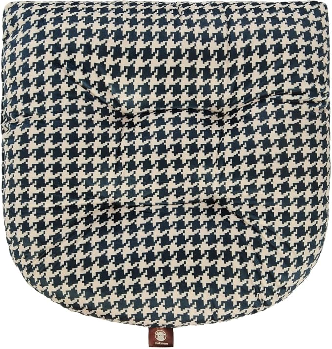 Outdoor Patio Cushion, Rocking Chair Cushion, Tufted Pads, Set of Upper and Lower with Ties Pack of 2 (2 Sets) - Back 20"×17", Seat 17"×17" (Blue Houndstooth)