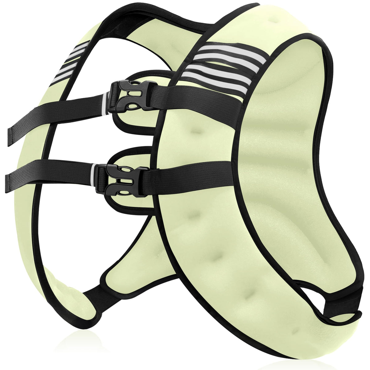 NATURELUX Weighted Vest with Reflective Stripe and Adjustable Buckle Straps, Pale Green, 25 lbs