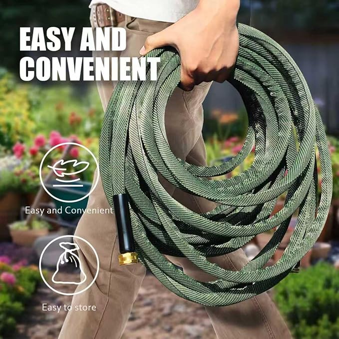 Garden Hose 5FT, Heavy Duty Water Hose with Aluminum Fittings, Puncture Proof All-weather, Ultra-Lightweight and Flexible, Watering and Cleaning for Outdoor, Lawn