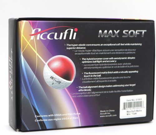 ACCUFLI Max Soft Golf Balls - Premium Performance for Enhanced Distance & Control | 12-Pack