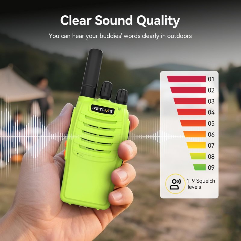 Retevis H-777 Walkie Talkies, Portable FRS Two way Radios Long Range, VOX Handsfree, Rechargeable Walkie Talkies for Adults, Li-ion Battery and Charger Base for Traveling Biking Camping Hiking(1 Pair)
