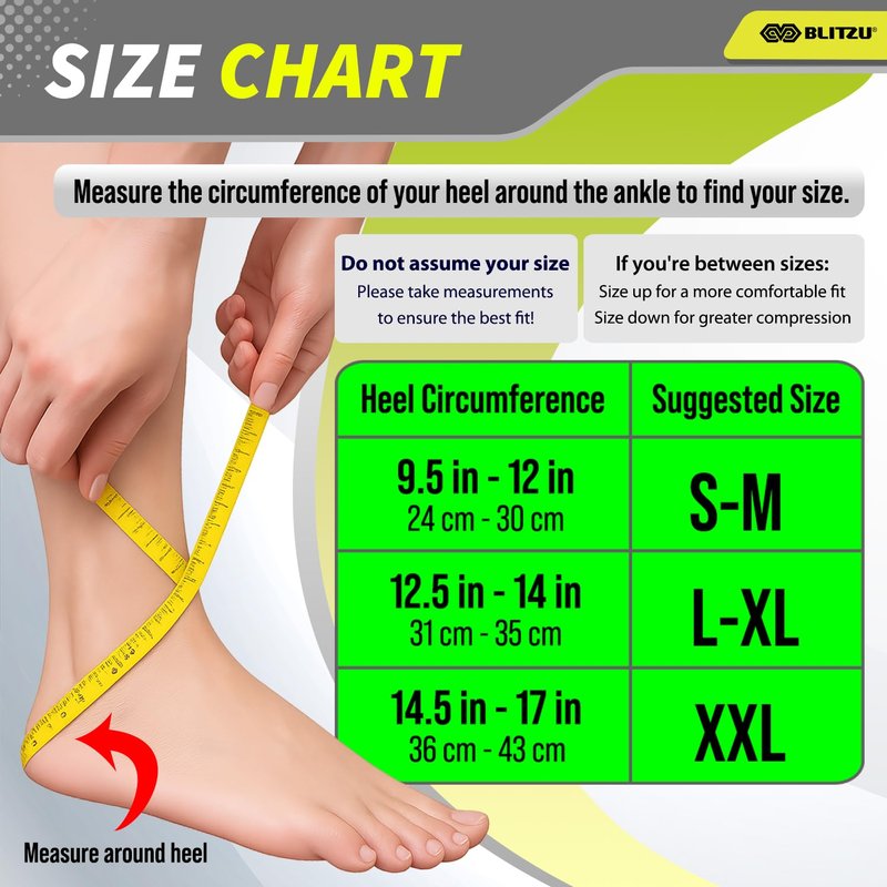 BLITZU Compression Socks for Plantar Fasciitis, Achilles Tendonitis, Arthritis Relief, Ankle Brace Compression Sleeve with Foot Arch Support, Ankle Wrap for Women, Men, Swelling & Heel Pain White XXL