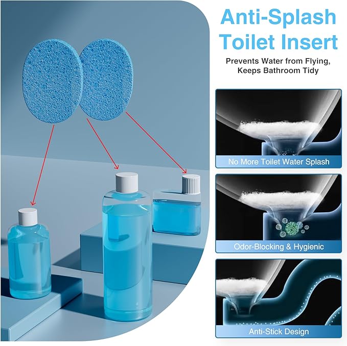 Toilet Foam Shield Tablets, Anti-Splash & Deodorizing Bathroom Freshener, Stain-Resistant Protective Foam Layer for Smart and Regular Toilets, 36 Tablets per Box