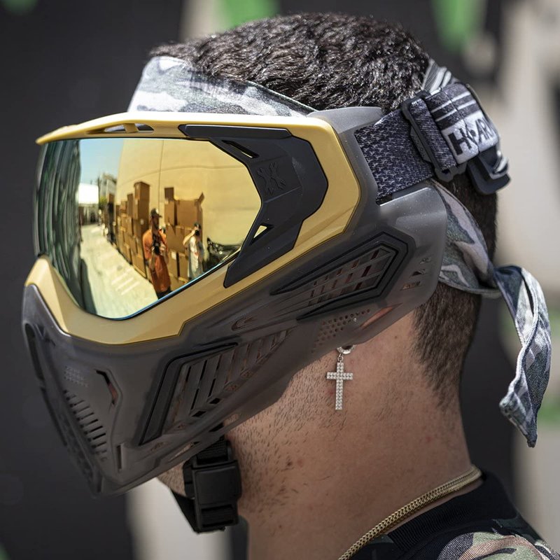 HK Army SLR Face Mask Goggle with Thermal Anti Fog HD Pure Lens System for Paintball and Airsoft - Alloy