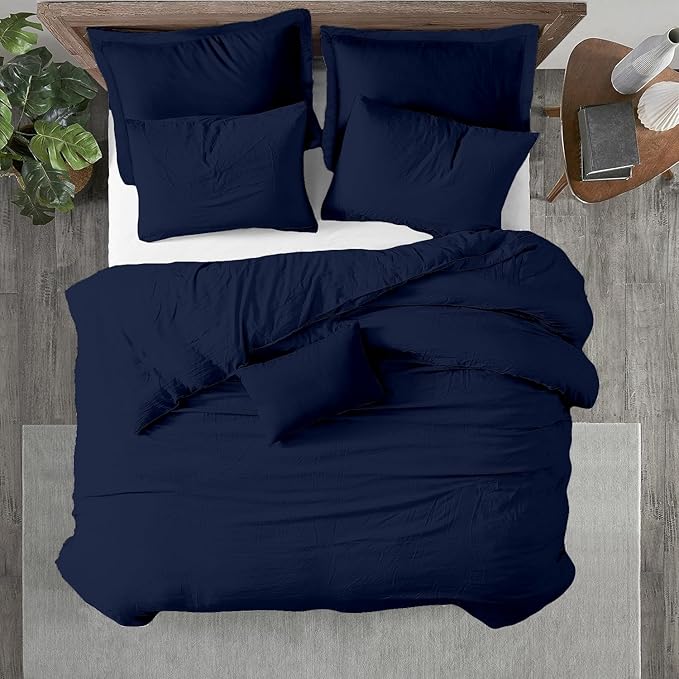 Kotton Culture 120"x98" 1 Pc Oversized King Duvet Cover Only 100% Egyptian Cotton - 600 TC Comforter Cover, Zipper Closure & Corner Ties - Fits Large King Inserts (Oversized King, Navy Blue)