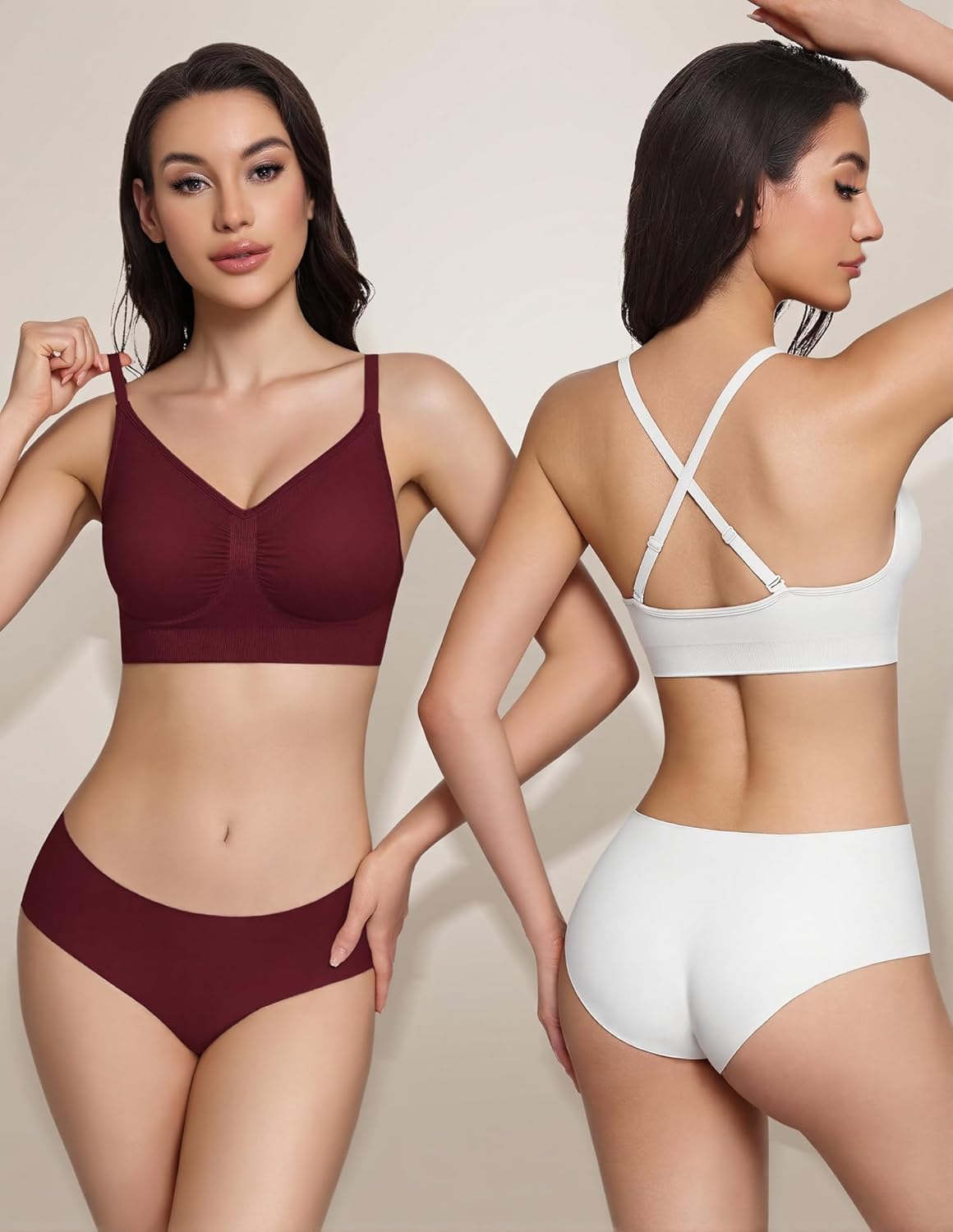 WANAYOU Wireless Bralette for Women - Comfortable No Underwire Push-Up Everyday Bra