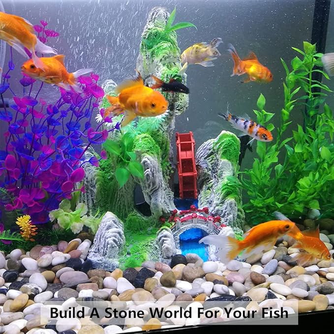 YISZM 2lbs Pebbles for Indoor Plants, 1-2 Inch Mixed Color High Polished River Rocks Outdoor Decorative Stones Vase Filler Fish Tank Aquariums Landscaping Garden Outdoor and Indoor DIY