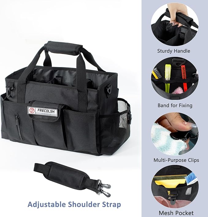 Cleaning Caddy for Cleaning Suppliers Organizer with Pockets for House Cleaning Essentials, Cleaning Organizer, Wearable Cleaing Bag Tote, Storage Caddy for Housekeeping