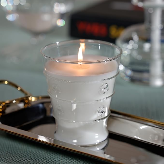 Zodax Grand Casablanca Glass Jar Scented Candle Trio for Home Decor - Ideal for Kitchen and Bathroom - Makes a Great Gift for Women and Men - Tahitian Gardenia - 8.3 Oz.