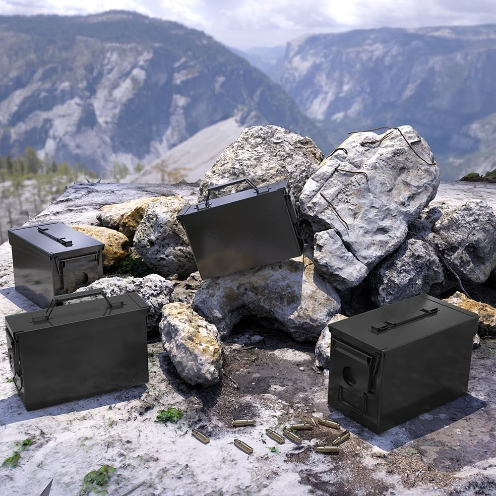 PATRON Metal Ammo Can - Waterproof Storage Box for 30 & 50 Caliber Rifle Ammunition | Black or Green