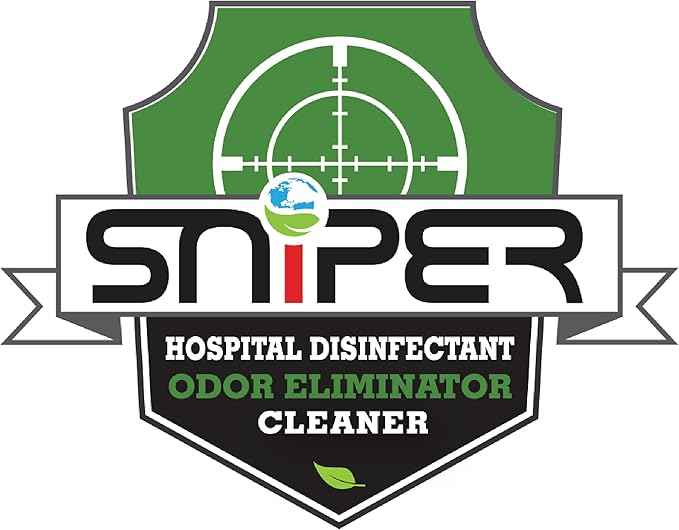 SNiPER Hospital Disinfectant, Odor Eliminator & All-Purpose Cleaner, Made in the USA, 32 Ounce Spray, 6-pack