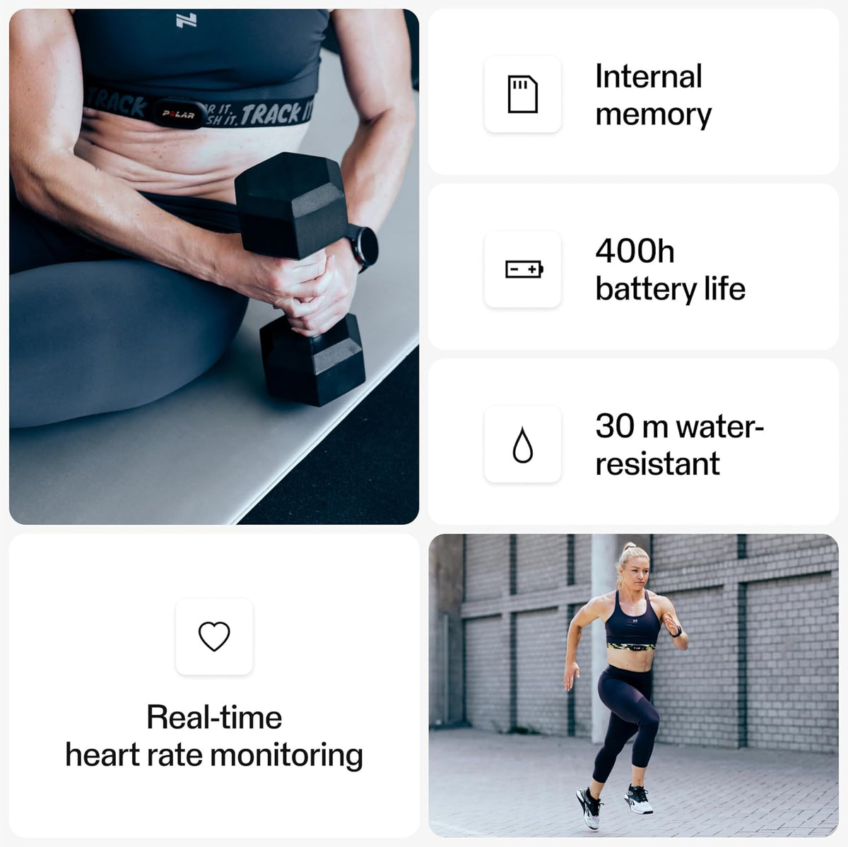 Polar H10 Heart Rate Monitor | Waterproof Chest Strap with ANT+ & Bluetooth for Accurate Tracking
