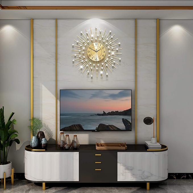 Large Wall Clocks for Living Room Decor Big Silent Wall Clock Battery Operated