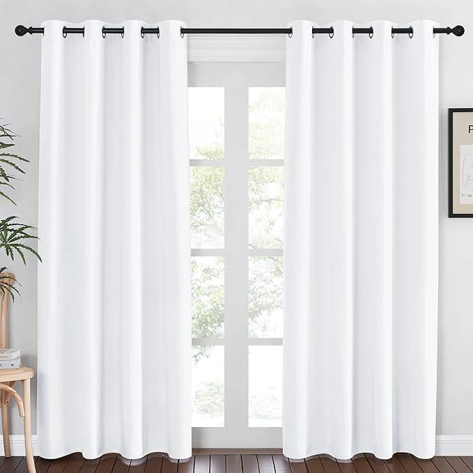 NICETOWN White Room Darkening Bedroom Curtain 84 inches Length