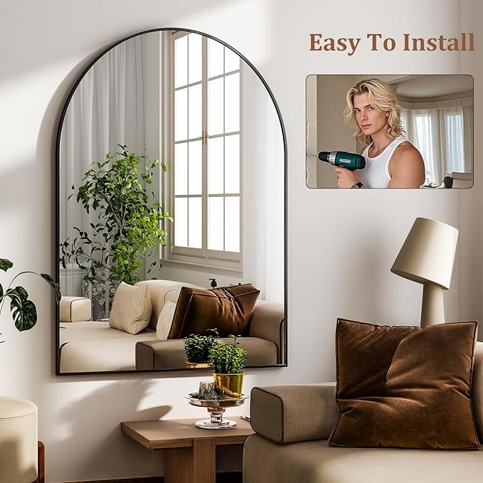 HARRITPURE 20"x30" Arched Bathroom Mirror
