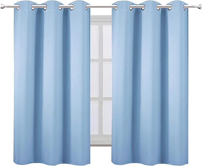 LEMOMO Sky Blue Blackout Curtains/38 x 54 Inch/Set of 2 Panels Thermal