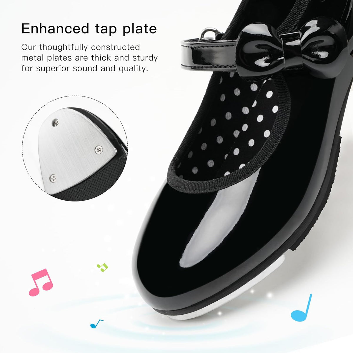 Stelle Girls Tap Shoes - PU Leather Dance Shoes with Easy Strap | Toddler to Big Kid Sizes