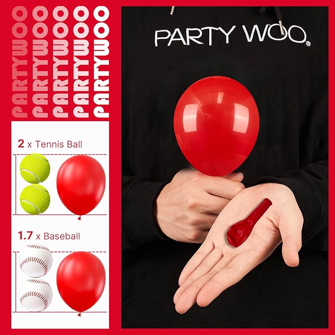 PartyWoo Red Balloons 50 pcs 5 Inch Small Mini Matte Red Latex Balloons for Graduation Wedding Independence Day Valentine's Day Memorial Day Christmas Engagement Birthday Party Decorations Red-Y57