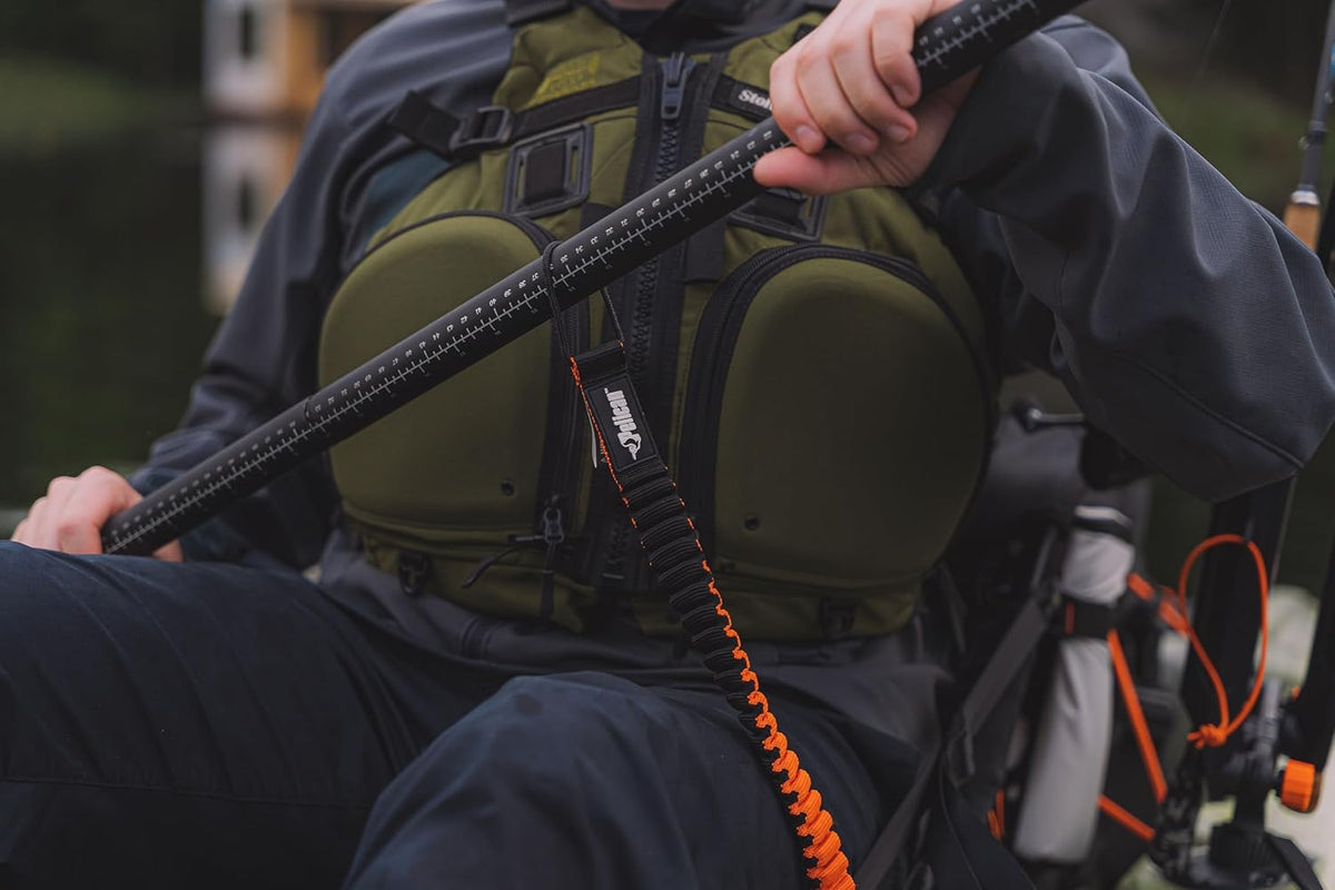 Pelican Paddle Leash | Stretchable Coiled Fishing Rod Holder for Kayak & SUP Paddles