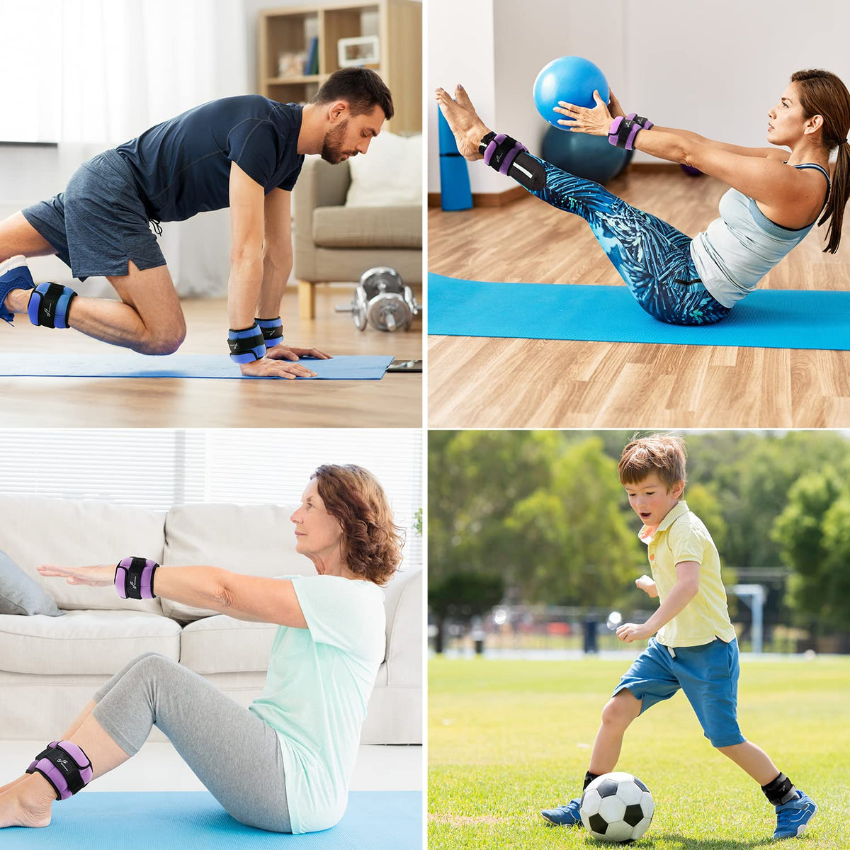 Sportneer Adjustable Ankle Weights for Women and Men：1 Pair 1 2 3 4 6 7lbs Upgraded Easily Adjustable Leg Weight, Weighted Wrist Weight Strap for Gym, Fitness, Workout, Walking, Dancing