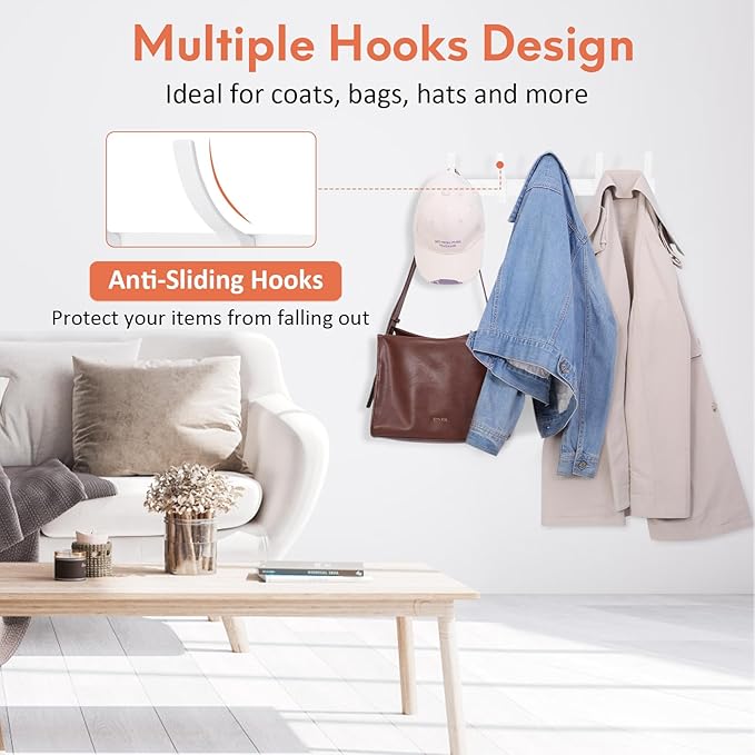 Optish Coat Rack Wall Mount, Coat Hook Wall Mount, Wall Hooks