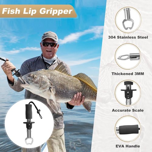 Fishing Rod and Reel Combo, 2PCS Telescopic Fishing Pole with Spinning Reel Lures Set,Fish Lip Gripper and Tackle Bag, Saltwater Freshwater Collapsible Fishing Kit for Beginner Adults
