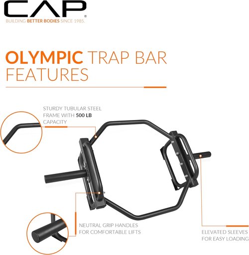 CAP Barbell Olympic Trap Bar - Versatile Shrug Bar for Deadlifts | Heavy-Duty Design